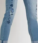 Damen Strech Jeans blue bleeched Stickerei Slim Fit Umschlag 36 bis 54 neu 72315 – Bild 8