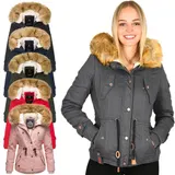 Navahoo Damen Winterjacke Kapuze Kunstfell Winter Jacke Parka Teddyfell B643 NEU – Bild 6