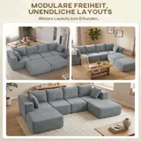 Ecksofa mit Schlaffunktion, U-Form 294 cm Sofa Couch mit Breiter Sitzfläche – Bild 5