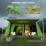 Campingzelt 2 Schlafkabinen Kuppelzelt Familienzelt 4-8 Personen 405x305cm – Bild 6