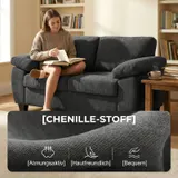 HOMCOM Sofa 2 Sitzer 156 cm Chenille Couch mit breiten gepolsterten Armlehnen – Bild 6