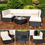 XXL Rattanmöbel Gartenset Polyrattan Lounge Gartenmöbel Sitzgruppe Schwarz Braun – Bild 18