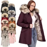 Navahoo Premium Damen Winter Jacke Parka Mantel Winterjacke warm Kunstfell B669 – Bild 6