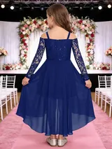 Mädchen Festlich Kleid für Prinzessin Spitze Kleider Hochzeit Blumenmädchenkleid – Bild 7
