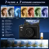 5K Digitalkamera Kompaktkamera mit 18X Digital Zoom 180 Klappdisplay 75MP +64gb – Bild 6