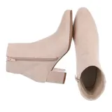 Damen Stiefeletten mit Reißverschluss Ital-Design 8770 in Beige – Bild 2