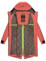 Marikoo Damen warme Winter Softshell Jacke Parka Mantel lang mit Kapuze B964 – Bild 6