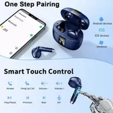 Drsaec NEU Wireless Earbuds Bluetooth 5.3 Kopfhörer mit 4 ENC Blau – Bild 3