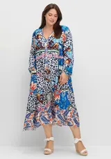 Maxikleid blau 44 Damen Sheego im Mustermix in Satinqualität UVP:139€ 9.9725 – Bild 1
