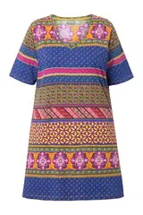 Ulla Popken Damen große Größen Longshirt A Linie V Ausschnitt 3 4 Arm 837139 – Bild 10