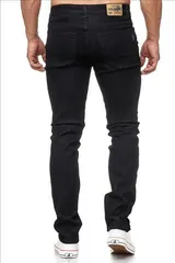 Herren Jeans Hose Regular Fit Dunkelblau Gerades Bein Stonewashed 2021 – Bild 3