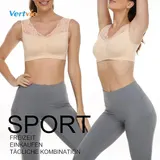 2er-Set Damen-Sport-BH Vertvie ohne Bügel Push-up Yoga-BH Größe M – Bild 6