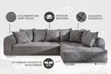 Modernes XXL Ecksofa DECADENCIA 320cm silbergrau Samt Bigsofa inkl. Kissen – Bild 9
