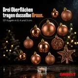 Weihnachtskugeln 128-teilig Set in Box Christbaumkugeln Weihnachtsschmuck Deko – Bild 2