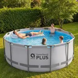 Stahlrahmenpool Aufstellpool Gartenpool Schwimmbecken ohne Pumpe grau rund – Bild 4