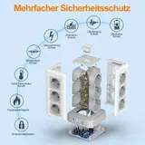 12 Fach Steckdosenleiste Tower 6 USB EU Mehrfachsteckdose Überspannungsschutz – Bild 12