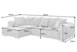 Modernes XXL Ecksofa DECADENCIA 320cm silbergrau Samt Bigsofa inkl. Kissen – Bild 8