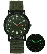 Herren & Damen Nylon Analog Armband Uhr -Verschiedene Farben-Leuchtene Uhrzeiger – Bild 4