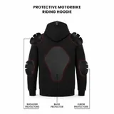 Herren Motorrad Hoodie Aramid Biker jacke mit CE-Protektoren Schutzbekleidung – Bild 10