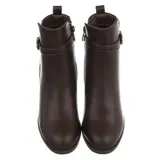 Damen Stiefeletten mit Reißverschluss Ital-Design 6689 in Braun – Bild 4