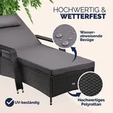 CASARIA® Sonnenliege Gartenliege mit Rollen Polyrattan Wetterfest Relaxliege – Bild 5