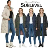Sublevel Damen Stepp Mantel lang geschnitten Winterjacke warm Jacke elegant – Bild 7