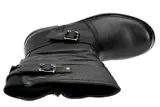 Damen Stiefel Schwarz Stiefeletten Boots Leder-Optik Gefüttert Winterstiefel NEU – Bild 7