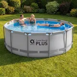 Stahlrahmenpool Aufstellpool Gartenpool Schwimmbecken ohne Pumpe grau rund – Bild 9