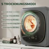 HOMCOM Mini Wäschetrockner mit 5 Programm 800 W 4 kg bis zu 60℃ Grau – Bild 5