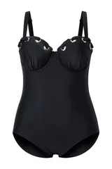 Ulla Popken Damen große Größen Badeanzug Ösen Softcups Träger verstellbar – Bild 13