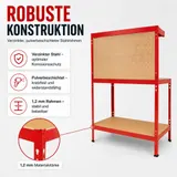 Werkbank 140x90x48cm Werktisch Arbeitstisch Werkzeugbank Lochwand Werkzeug Tisch – Bild 7