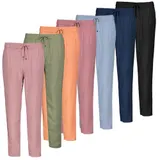 SUBLEVEL Damen Stoffhose mit Bindegürtel - Leichte Viskose Sommerhose – Bild 3
