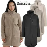 Sublevel Damen Fleece Mantel lang Teddyfleece Jacke weich warm elegant Winter – Bild 6
