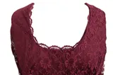 Sheego Kleid Rot große Größen Abendkleid Eventkleid 3/4Ärmel Aubergine Ballkleid – Bild 2