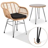 CASARIA® Balkonset 3 teilig Sitzgruppe Garten Bistroset Balkonmöbel Lounge Set – Bild 4