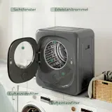 HOMCOM Mini Wäschetrockner mit 5 Programm 800 W 4 kg bis zu 60℃ Grau – Bild 6