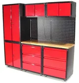 Werkstatt Schranksystem 9-teilig Werkstattwand Werkstattschrank Werktisch 57063 – Bild 1