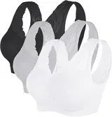 3er-Set Damen Sport-BH Vertvie ohne Bügel Push-up Yoga-BH Größe M – Bild 1