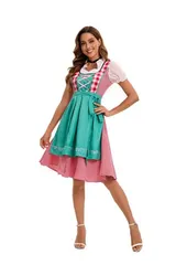 Damen Dirndl Trachtenkleid Oktoberfest Festkleid Kleid Karneval Kostüm DE – Bild 18