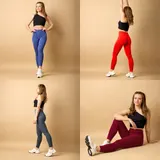 Merry Style Damen Lange Freizeithose Leggings Elastischer Bund Baumwolle XS-5XL – Bild 3