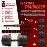 Hantelset 30 kg Kurzhanteln Langhantel Set Hantel Hantelscheiben Krafttraining – Bild 5
