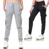 Trainingshose Sport Jogging Fitness Jogger Freizeit Hose Unifarben Damen – Bild 2