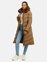 Tazzio Damen Wintermantel - Winter Mantel mit Kapuze, Chevron-Steppmantel – Bild 5
