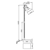 Various Stehleuchte Max Schwarz/Holz 140cm max. 40W E27 schwenkbar Schalter – Bild 5