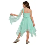 Kinder Festlich Prinzessin Blumenmädchenkleid Ein-Schulter Chiffon Abendkleid – Bild 4