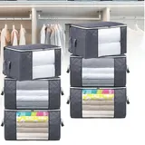 6x 90L Aufbewahrungstasche Aufbewahrungsbox mit Deckel, Groß Kleideraufbewahrung – Bild 4