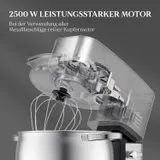 2500W Küchenmaschine 12L Edelstahl Schüssel XXL Knetmaschine Teig Rührmaschine – Bild 4