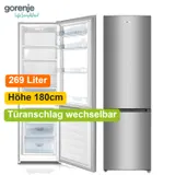Gorenje Kühl-Gefrierkombination 269 L Kühlschrank 180 cm Grau Silber LED  NEU – Bild 1
