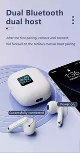 Wireless Earphones TWS Kopfhörer Ohrhörer mit langer Akkulaufzeit WEISS – Bild 3