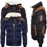 Geographical Norway Designer Herren Jacke Winterjacke Stepp Parka Schwarz Blau – Bild 8